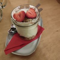 Dessert in a jar (honestly tasted like heaven) at no bones in Krakow