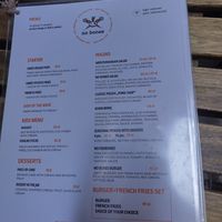 Menu at no bones in Krakow