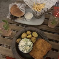 ‘Beef’ burger, Polish style ‘pork’ chop  at no bones in Krakow