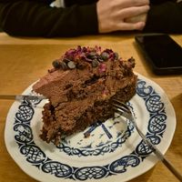 Chocolate cake to share at no bones in Krakow
