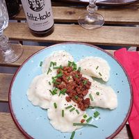 Vegan pierogi at no bones in Krakow