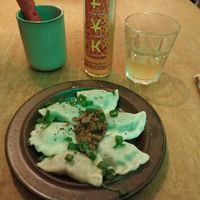 Prieogi mit Kombucha at no bones in Krakow