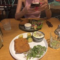 Vegan fish and pork  at no bones in Krakow