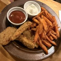Chicken fingers and friess  at no bones in Krakow