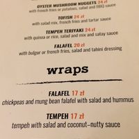 Menu at no bones in Krakow