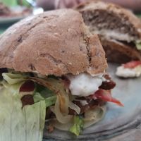 Hamburguesa de seitán a la plancha at La Marmita Verde in Ponferrada