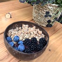 Açai bowl with granola and berries at Purple Soul in Frankfurt