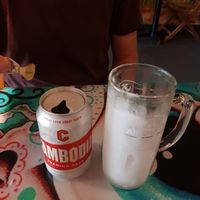 Old tear tab cans and a frozen glass - awesome at Maybe Later in Siem Reap