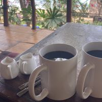 Khmer coffee with coconut cream  at Robinson Bungalows in Sihanoukville