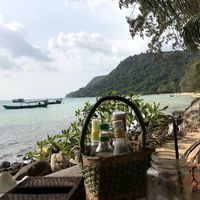 The view from the tables next to the beach bar. at Robinson Bungalows in Sihanoukville