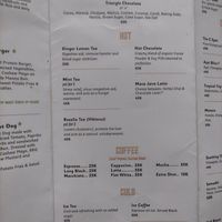 Menu at Paradiso in Ubud