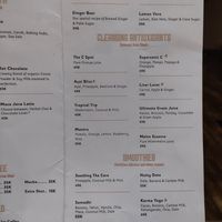 Menu at Paradiso in Ubud