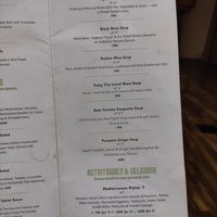 Menu at Paradiso in Ubud