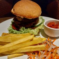 Seitan burger at Paradiso in Ubud
