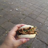 The only vegan option, the mala 5 mushroom Bao at Bao in Victoria
