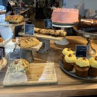 L-shape display case  at Purebread in Vancouver