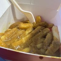 Curry fries were epic, just enough sauce to cover every fry! at BRGR - Great Western Rd in Glasgow