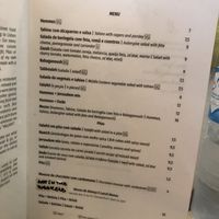 Menu at Yallah in Lisbon