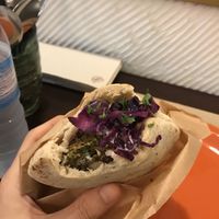 Falafel with salad in pita at Yallah in Lisbon