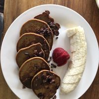 Vegan pancakes 😍  at Good Vibes Cafe in Montanita