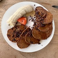 Quinoa pancakes   at Good Vibes Cafe in Montanita