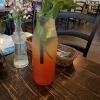 Pink homemade lemonade  at Kuli Alma in Frankfurt