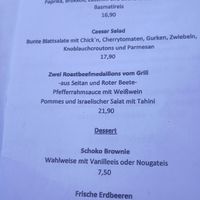 Menu at Kuli Alma in Frankfurt