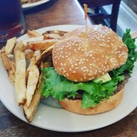 Impossible burger (vegan without cheese) at Sidetrack Bar and Grill in Ypsilanti