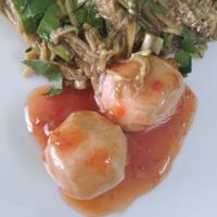 Vegan balls with.... at Guan Im in Mukdahan