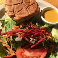 Vegan Village burger at Village Natural in New York City