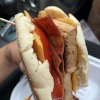 Grilled tofu, vegan cheese, vegan bacon  at Brewhaha in North Adams