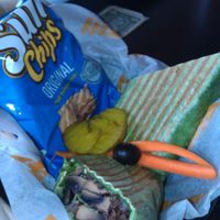 Vegan Portobello Spinach wrap  at Brewhaha in North Adams