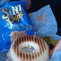 Vegetarian Lunch Bagel at Brewhaha in North Adams