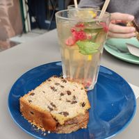 Vegan banana bread and Iced tea home-made at Coffee Stub in Strasbourg
