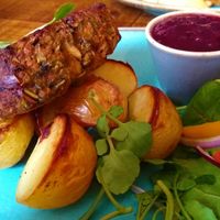 Sweet potato, pumpkin seed & chestnut roast at The Swan Inn in Skipton