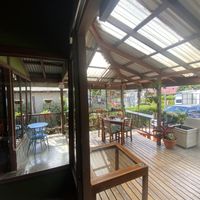 outside sitting area at Orchid Coffee & Restaurant in Monteverde