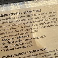 Vegan option on menu  at Orchid Coffee & Restaurant in Monteverde