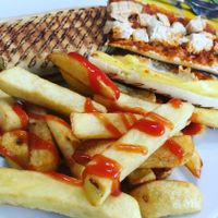 Soya strip n pesto panini at Cafe One in Blyth