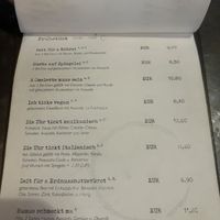 menu  at tiktak in Linz
