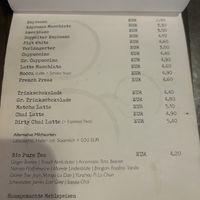 menu  at tiktak in Linz