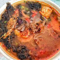 Prawn noodles not bad at Soon Xin Vegetarian in Ipoh