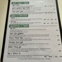 Menu  at Roughage Eatery in Winnipeg