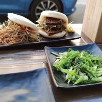 Good vegan options with tofu and seaweed salad! at Baoz! Bar in Munich