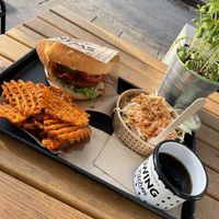 Menu with Cole Slaw at Swing Kitchen - Schwedenplatz in Vienna