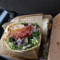 Kitchen wrap - nuggets, vegetables, basil & lemon sauce at Swing Kitchen - Schwedenplatz in Vienna