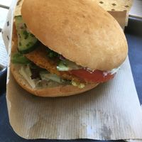 Schnitzel burger at Swing Kitchen - Schwedenplatz in Vienna