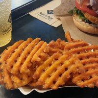 Those sweet potato fries though!! at Swing Kitchen - Schwedenplatz in Vienna