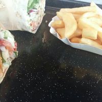 Kitchen wrap and fries at Swing Kitchen - Schwedenplatz in Vienna