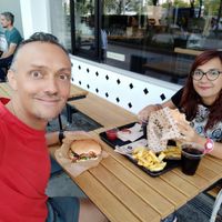 Eating outside this delicious menù !  at Swing Kitchen - Schwedenplatz in Vienna