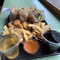 Kitchen wrap and fries  at Swing Kitchen - Schwedenplatz in Vienna